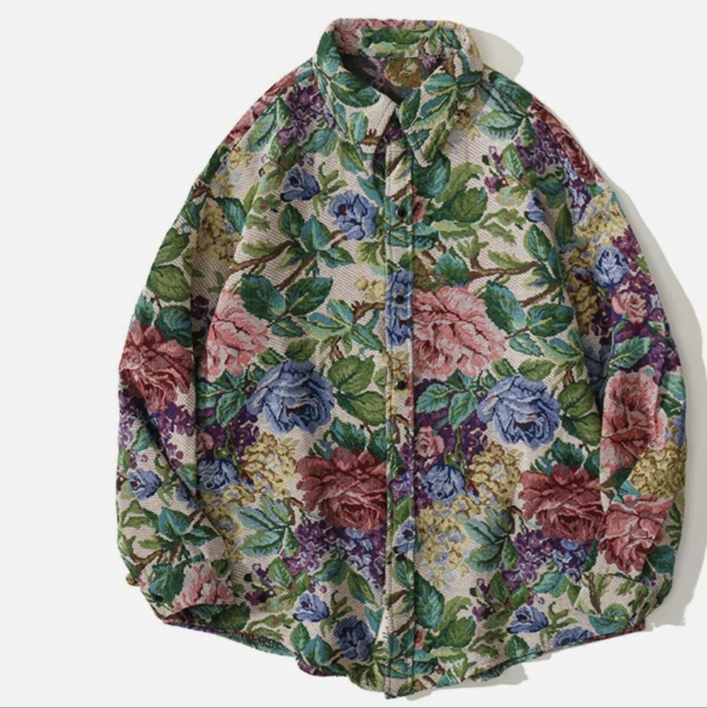Aelfric Eden Floral Long Embroidered Sleeve Shirt